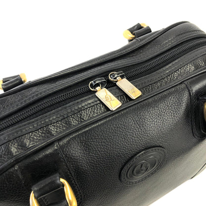 GUCCI GG logo Leather Mini Boston bag Handbag Black Vintage Old gucci khsfhi