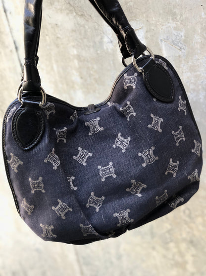 CELINE Bittersweet Blason 圖案單肩包靛藍復古舊款 Celine hwn5iz