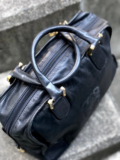 LOEWE Anagram Boston bag Handbag Black Vintage Old zy8pdh