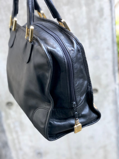 LOEWE Anagram Boston bag Handbag Black Vintage Old zy8pdh