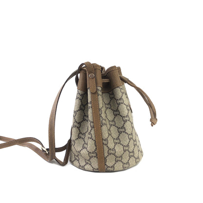 GUCCI GG plus Drawstring Small Shoulder bag Beige Old gucci Vintage vzc572