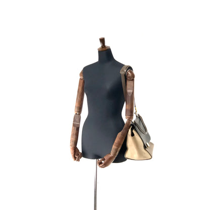 CELINE 2WAY 皮革肩背包 黑卡其色 黑色 舊款 Celine ukbr8v