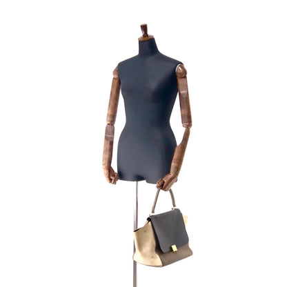 CELINE 2WAY 皮革肩背包 黑卡其色 黑色 舊款 Celine ukbr8v