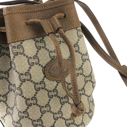 GUCCI GG plus Drawstring Small Shoulder bag Beige Old gucci Vintage vzc572