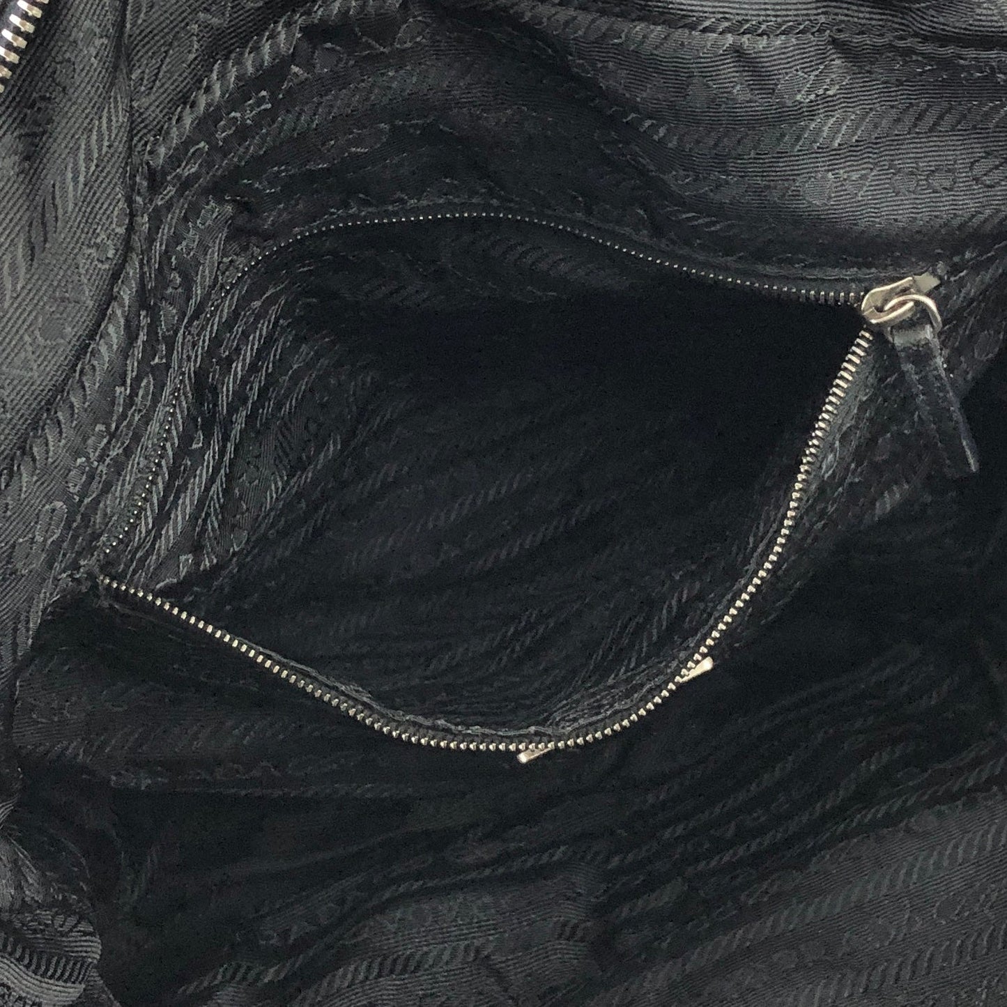 PRADA Triangle logo Nylon Double pocket Boston bag Handbag Black Vintage 5pyu3v