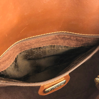 GUCCI Sherry line logo Round Crossbody Shoulder bag Brown Old Gucci vintage a7crwk