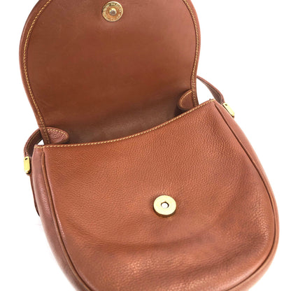 GUCCI Sherry line logo Round Crossbody Shoulder bag Brown Old Gucci vintage a7crwk