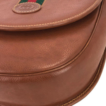 GUCCI Sherry line logo Round Crossbody Shoulder bag Brown Old Gucci vintage a7crwk