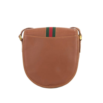 GUCCI Sherry line logo Round Crossbody Shoulder bag Brown Old Gucci vintage a7crwk