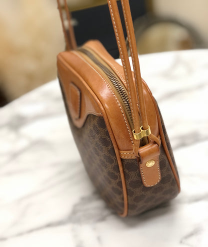 CELINE Macadam Crossbody Small Shoulder bag Brown Vintage Old CELINE 2vu48h