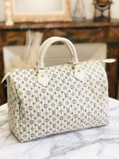 LOUIS VUITTON Mini Run M95500 Speedy 30 Mini Boston Croisette Handbag Ivory Vintage Old 566e8z