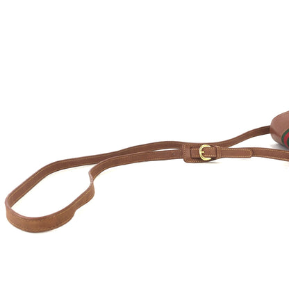 GUCCI Sherry line logo Round Crossbody Shoulder bag Brown Old Gucci vintage a7crwk