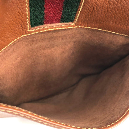 GUCCI Sherry line logo Round Crossbody Shoulder bag Brown Old Gucci vintage a7crwk