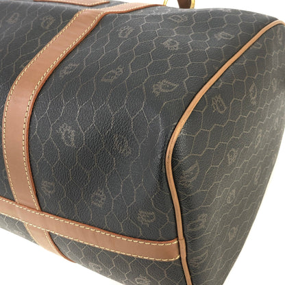 Christian Dior Logo Honeycomb Pattern Boston bag Brown Vintage Old 5kmewd