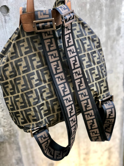 FENDI Zucca Jacquard Backpack Brown Vintage Old ganh2j