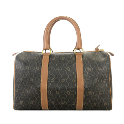 Christian Dior Logo Honeycomb Pattern Boston bag Brown Vintage Old 5kmewd