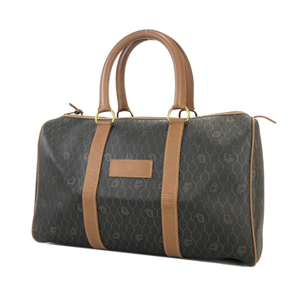 Christian Dior Logo Honeycomb Pattern Boston bag Brown Vintage Old 5kmewd