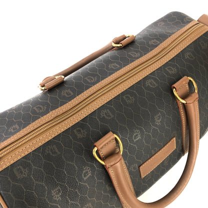 Christian Dior Logo Honeycomb Pattern Boston bag Brown Vintage Old 5kmewd