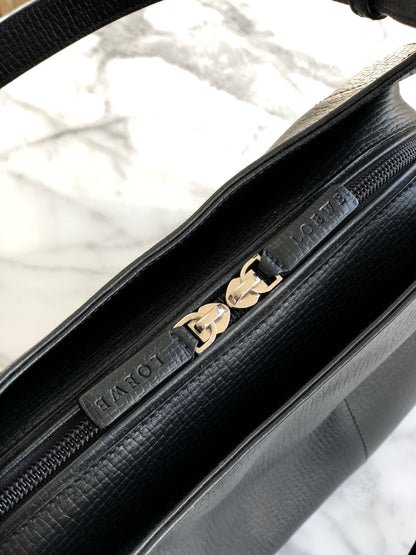 LOEWE Logo Embossed leather Totebag Black Vintage Old 62fd56