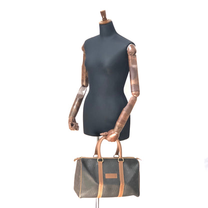 Christian Dior Logo Honeycomb Pattern Boston bag Brown Vintage Old 5kmewd