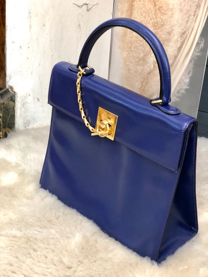 CELINE Gancini 肩背包 手提包 海軍藍 復古 舊款 Celine hga65j