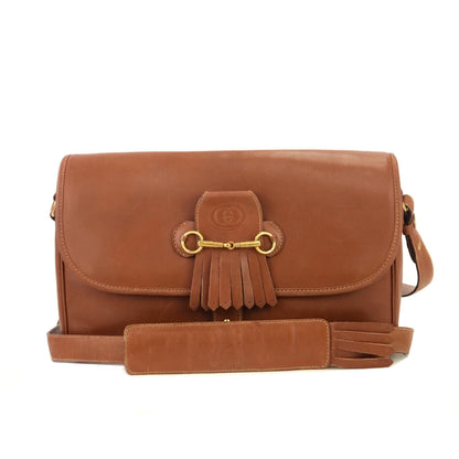GUCCI Horsebit Fringe Shoulder bag Brown Vintage Old Gucci ymzvsc