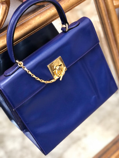 CELINE Gancini 肩背包 手提包 海軍藍 復古 舊款 Celine hga65j