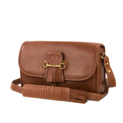 GUCCI Horsebit Fringe Shoulder bag Brown Vintage Old Gucci ymzvsc
