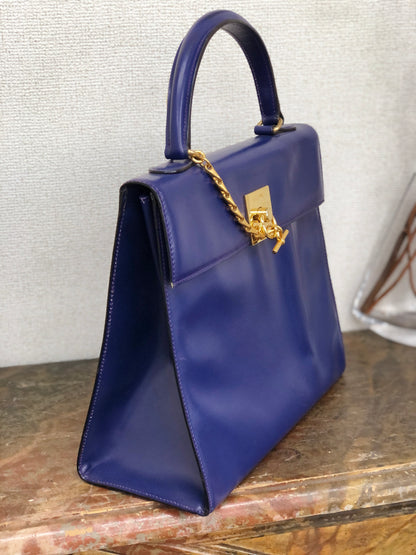 CELINE Gancini 肩背包 手提包 海軍藍 復古 舊款 Celine hga65j