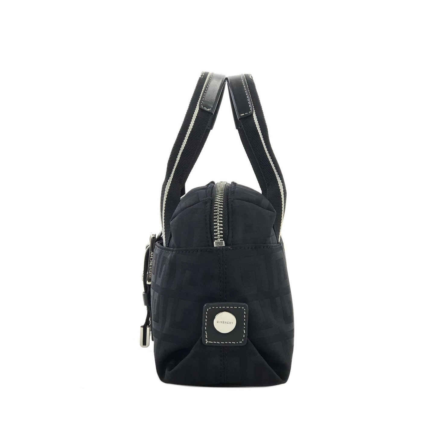 GIVENCHY Logo pattern Nylon Mini Boston bag Handbag Black Vintage Old emzydn