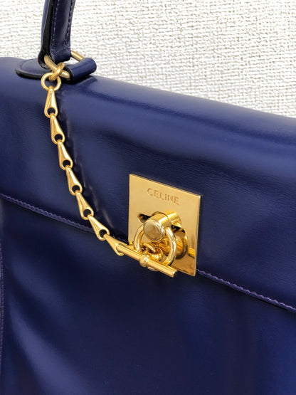 CELINE Gancini 肩背包 手提包 海軍藍 復古 舊款 Celine hga65j
