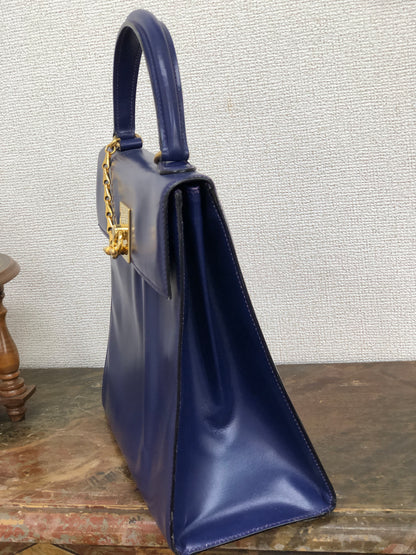 CELINE Gancini 肩背包 手提包 海軍藍 復古 舊款 Celine hga65j