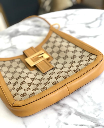 GUCCI GG canvas Shoulder bag Hobo bag Beige Vintage Old 3f6cjb