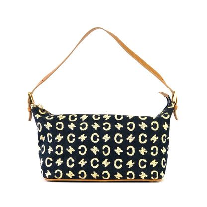 CELINE C Macadam Fabric Hobo Handbag Indigo Denim OldCELINE Vintage 5nki6f