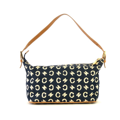 CELINE C Macadam Fabric Hobo Handbag Indigo Denim OldCELINE Vintage 5nki6f