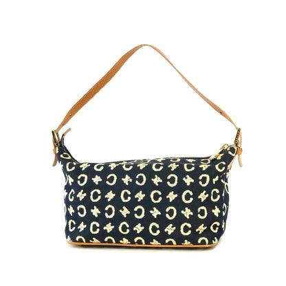 CELINE C Macadam Fabric Hobo Handbag Indigo Denim OldCELINE Vintage 5nki6f