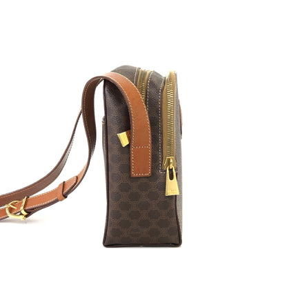 CELINE Macadam Square Crossbody Shoulder bag Brown Vintage Old CELINE 25tn36