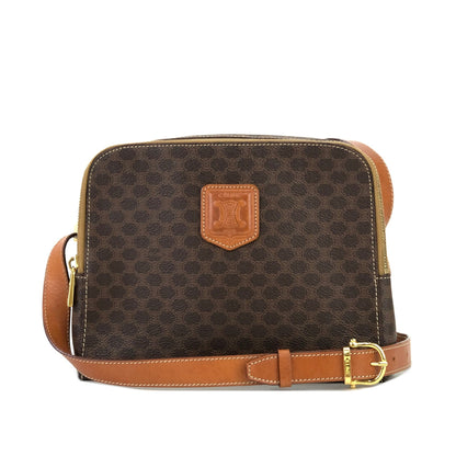 CELINE Macadam Square Crossbody Shoulder bag Brown Vintage Old CELINE 25tn36