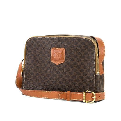 CELINE Macadam Square Crossbody Shoulder bag Brown Vintage Old CELINE 25tn36