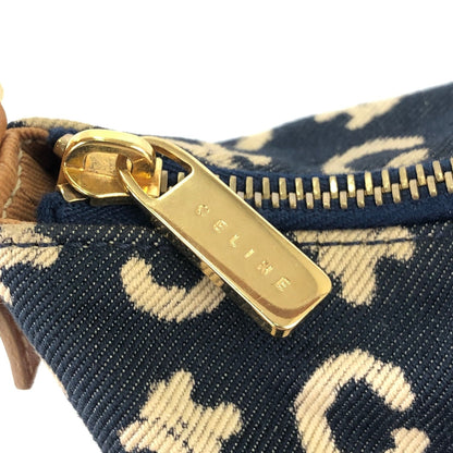 CELINE C Macadam Fabric Hobo Handbag Indigo Denim OldCELINE Vintage 5nki6f