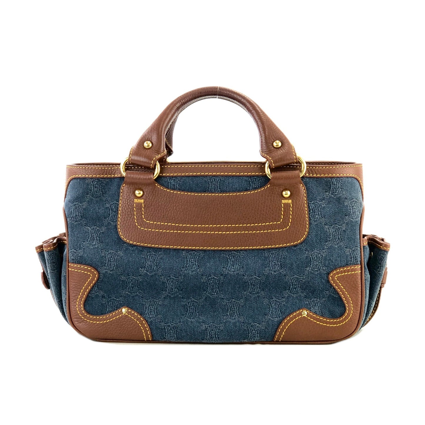 CELINE Paris macadam Denim Boogie bag Handbag Old CELINE Vintage s2y66f
