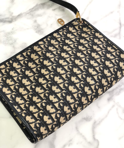 Christian Dior Trotter Jaguar Shoulderbag Handbag Navy Vintage Old u6xe25