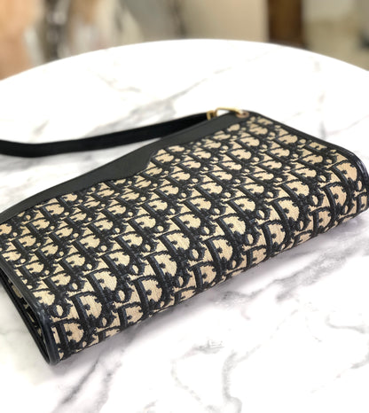 Christian Dior Trotter Jaguar Shoulderbag Handbag Navy Vintage Old u6xe25