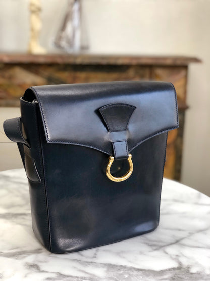 CELINE 馬蹄形斜背包單肩包 黑色 復古舊款 CELINE k6w24n