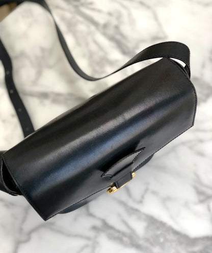 CELINE 馬蹄形斜背包單肩包 黑色 復古舊款 CELINE k6w24n