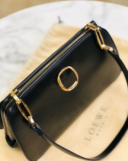 LOEWE Anagram embossed Purse bag handbag Black Vintage v24b4z