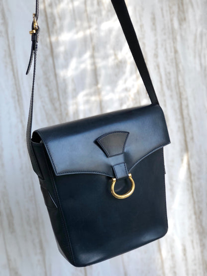CELINE 馬蹄形斜背包單肩包 黑色 復古舊款 CELINE k6w24n