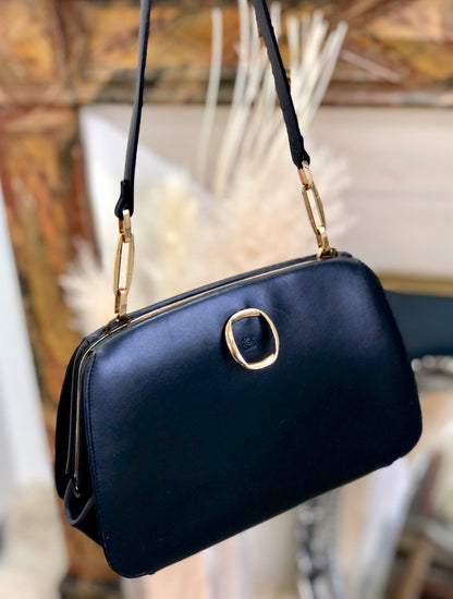 LOEWE Anagram embossed Purse bag handbag Black Vintage v24b4z