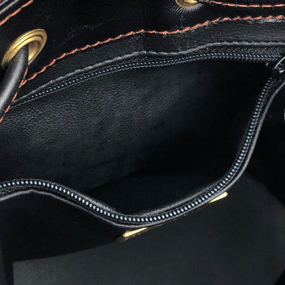 Yves Saint Laurent Y Cut out Drawstring Shoulder bag Black YSL Vintage Old vd5asi