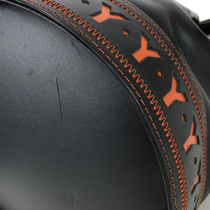 Yves Saint Laurent Y Cut out Drawstring Shoulder bag Black YSL Vintage Old vd5asi